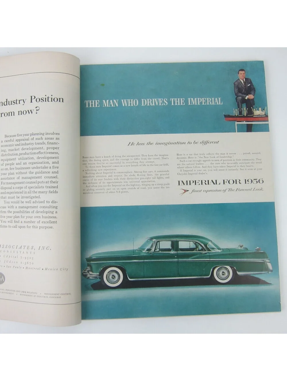 Vintage FORTUNE Magazine January 1956 Chrysler Imperial, Ford, Volkswagen Ads